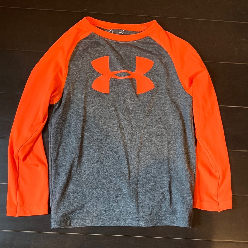 Under Armour Charcoal and Neon Orange Shirt
